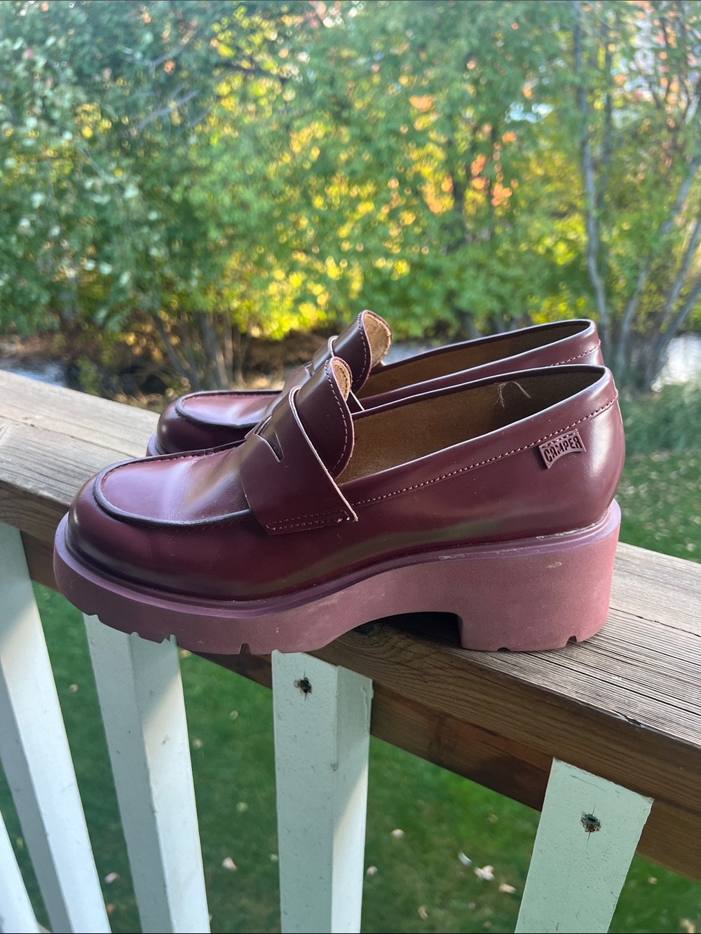 Camper leather platform loafers